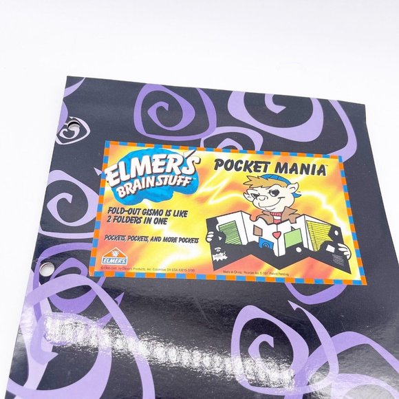 Elmer’s Brain Stuff  Vintage 1996 Pocket Mania Gismo Fold Out Folder Crazy Shape - Picture 12 of 12